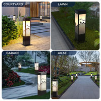 Lumière solaire imperméable de jardin de LED pour l'éclairage extérieur de conception de colonne carrée de pelouse et de route de parc de cour