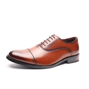 Chaussures habillées formelles pour hommes, best-seller, de haute qualité, à lacets, fermées, dessus en cuir véritable, antidérapantes, Goodyear Derby, lavées - Product Image 5