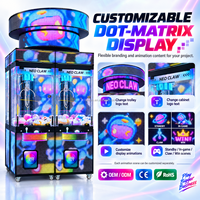 Neofuns Neo Claw Pixel 4 Unit 31 pouces Ensemble de machine à griffes commerciale avec écran LED à pixels pour salles d'arcade, centres de divertissement familial et centres commerciaux