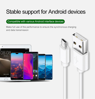 Cable de Carga Micro USB 5V2A de PVC Ecológico y Duradero, Trenzado, Transferencia de Datos de Alta Velocidad, Conductor de Cobre Puro para Android