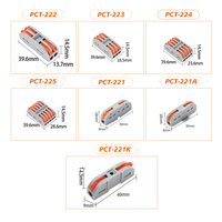 Bloque de Terminales de Empalme Rápido con Palanca de Empuje para Cable Eléctrico Compacto Universal PCT 222/223, Conectores de Cable de 2 Pines de Cobre