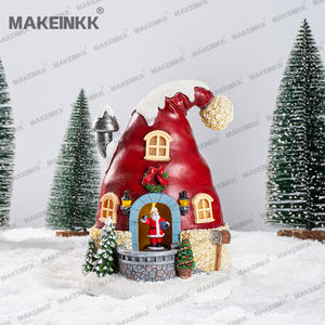 Adorno Navideño para Mesa, Regalo de Navidad, Aldea Navideña <span class=keywords><strong>3D</strong></span> Animada con Música e Iluminación, Bota y Cascanueces - Product Image 6