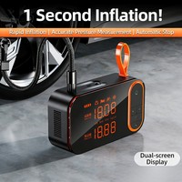 Gonfleur de pneus numérique portable 12V, compresseur d'air pour voiture en ABS, batterie externe 7800mAh, certifié CE, moniteur de pression 150PSI, arrêt automatique, LED