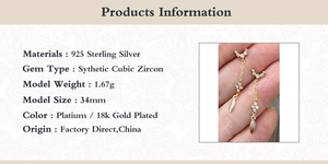 Boucles d'oreilles pendantes ROXI S925 en argent sterling avec zircon cubique motif lune sauvage - Product Image 4