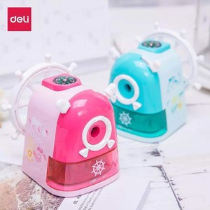 Deli Cartoon Ship Wheel Pencil Sharpener Manual Hand Crank For Kids School Use - Product Image 1