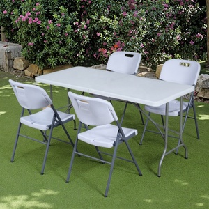 Juego <span class=keywords><strong>de</strong></span> Mesa <span class=keywords><strong>y</strong></span> <span class=keywords><strong>Sillas</strong></span> Plegables <span class=keywords><strong>de</strong></span> Plástico Blanco <span class=keywords><strong>de</strong></span> 6 Pies <span class=keywords><strong>de</strong></span> Alta Calidad <span class=keywords><strong>para</strong></span> 6-8 Personas, <span class=keywords><strong>para</strong></span> Fiestas en el Jardín <span class=keywords><strong>y</strong></span> <span class=keywords><strong>Eventos</strong></span> - Product Image 1
