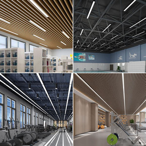 Plafond rectangulaire en aluminium éclairage LED bureau vers le bas éclairage moderne simple bureau entreprise lustre - Product Image 4