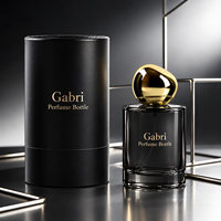 Flacon de parfum en verre personnalisé de 100 ml, marque privée OEM, flacon de parfum en verre de luxe de 50 ml, flacon de parfum rond vide de 30 ml