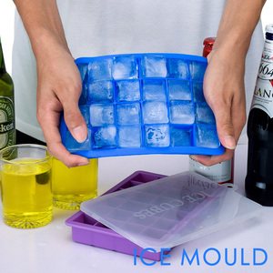Molde de Hielo Cuadrado de Silicona de Grado Alimenticio, Flexible, Portátil, de Gran Capacidad, con 24 Cavidades, Reutilizable, Apto para Lavavajillas, para Helados - Product Image 3