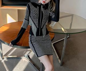 <span class=keywords><strong>2025</strong></span> abbigliamento femminile Fashionally Versatile, dimagrante e confortevole. Best-seller. Set due pezzi di diamanti: <span class=keywords><strong>Top</strong></span> e gonna - Product Image 3