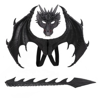 Vente en gros de costumes de déguisement pour fête d'Halloween, ensemble de décoration, masque de dragon, ailes, queue, mousse PU, masque intégral