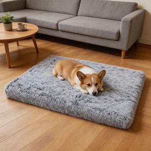 Pet Cushion Plush Rectangle Luxury Modern Soft Dog Cat Beds Sofa <b>Mats</b> Anti-Slip Washable Eco-Friendly Removable Cover Animal - Product Image 3
