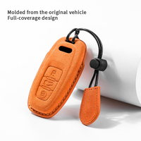 Housse/étui pour clé de voiture en daim pour Audi A4L, A6L, A8L, Q5, Q7, étui de protection pour clé de voiture en cuir véritable, vente en gros directe de la source