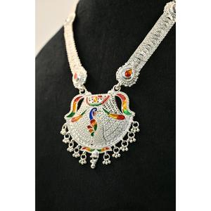 Plaster Rani Haar Customized Luxury Geometric Bezel Setting Charm Necklace Set for Women's Daily Wear Ethnic Gift Jewelry - Product Image 3