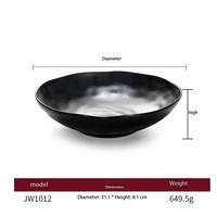 Assiette de service empilable en mélamine noire au design moderne pour restaurants de hot pot, idéale pour les homards et les poissons, en plastique, pour shabu-shabu
