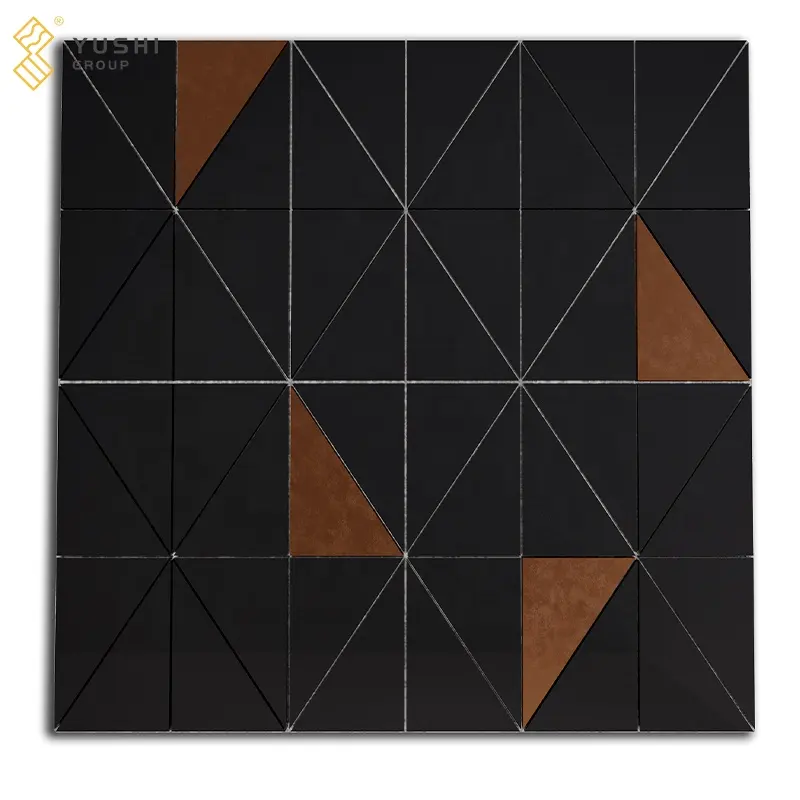 Yushi Group contemporary designs Mosaic Marble Black+Lava Stone for wall or kitchen backsplash glass mosaic tile