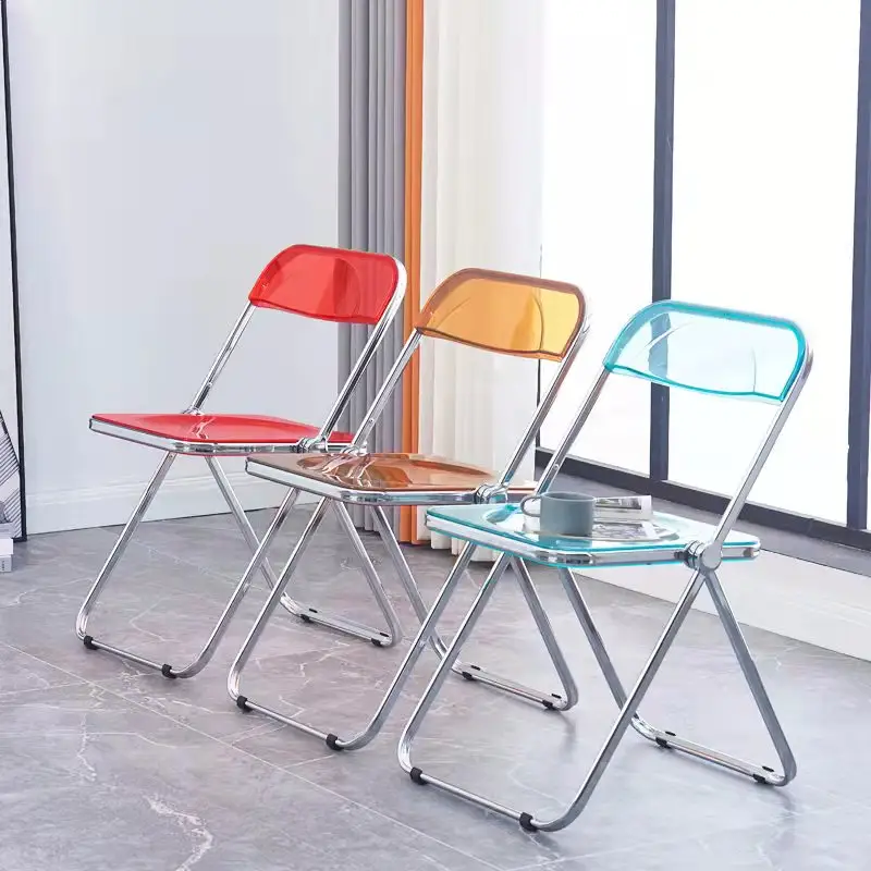 透明折りたたみ椅子モダンシンプルカジュアルクリエイティブデザイナーダイニングチェア北欧アクリルプラスチッククリスタルチェア