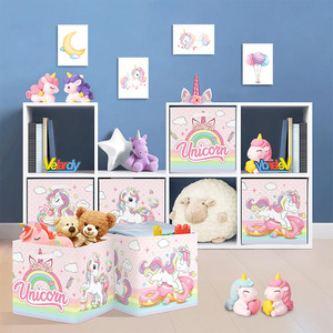 Vải ráp lưu trữ phòng khách bé phòng tổ chức có thể gập lại vải tổ chức dễ thương khối lưu trữ cho trẻ em Hộp đồ chơi - Product Image 2