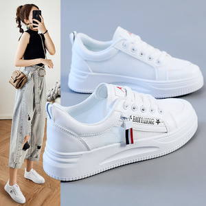 Zapatillas Deportivas Casuales de Mujer con Cordones, Suela Gruesa, Color Negro, Novedad de Verano, Venta al Por Mayor - Product Image 1