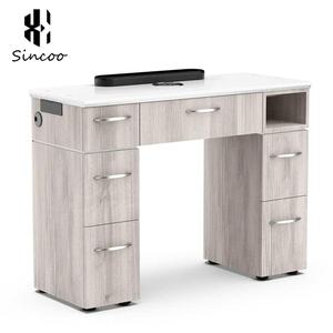 Modern Wood Color Customizable Single Double Triple Quadruple Positions Seats <b>Foldable</b> Nail Tech Table Ventilation Living Room - Product Image 1