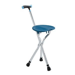 <b>Cane</b> Stool Aluminum Alloy Foldable Portable Three Legged Non Slip Medical Use With Massage Particles - Product Image 1