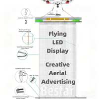 Pantalla LED Transparente Bestar Smart Drone Flying Screen P15 P20 P25 de Baja Altura, Económica, para Alquiler Aéreo
