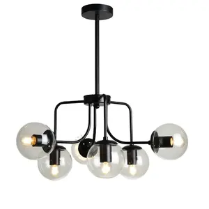 Lámpara de araña de hierro forjado para sala de estar, luz minimalista y moderna de estilo nórdico, de lujo, para restaurante, nuevo estilo