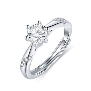 Bague de mariage plaquée argent pour femme, bague de fiançailles avec diamant imitation moissanite, bague en zircon - Product Image 5