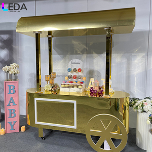 LEDA Newly designed wedding party decoration: Candy <b>bar</b> cart, food dessert cart, golden candy vehicle - Product Image 2