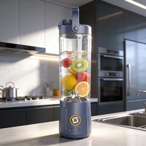 Blender portable de 550 ml alimenté par batterie, rechargeable par USB, robuste, 6 lames, mode turbo, utilisation en voiture, en extérieur, mélange puissant - Product Image 5