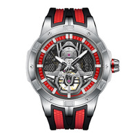 Montre mécanique carrée PONIGER P6.20, mouvement automatique développé en interne, aiguilles lumineuses couleur canon, verre saphir, boîtier en acier