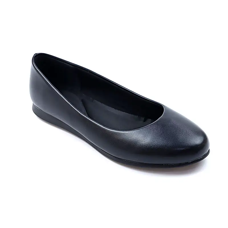 Custom Comfortable Staff Women's Loafer Pumps Work Business Professional Hotel Wear Black Office Lady Shoes Flat Pumps For Women