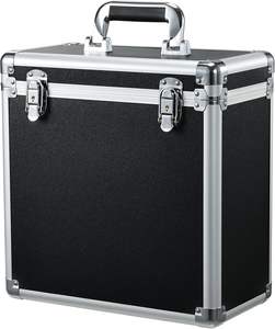 Boîte de rangement pour disques vinyles en aluminium, étanche, anti-poussière, portable, pour 50 disques de 7/10/12 pouces, doublure en feutre doux, avec serrure - Product Image 1
