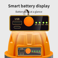 Projecteur de camping portable, étanche IPX5, rechargeable par USB-C, lumière LED avec lumière du jour 5000K, longue durée et faisceau puissant
