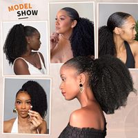 Queue de cheval bouclée afro en gros, extension de cheveux humains Remy à cordon, à enrouler, à clipser – Fournisseur de choix