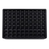 Plateau antistatique noir personnalisé à 35 cavités pour l'emballage de condensateurs électrolytiques radiaux, thermoformé en PET, ABS, PP, PS