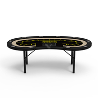 YH 94 pouces personnalisé Texas Hold'em Table de poker solide pieds pliants argent porte-gobelet haute qualité MDF/bois/métal/acier inoxydable