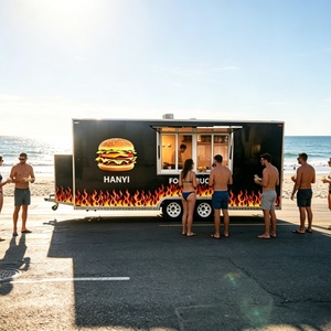 HANYI Remorque alimentaire électrique <span class=keywords><strong>mobile</strong></span> de 10 pieds, Food Truck avec <span class=keywords><strong>cuisine</strong></span> complète, pour hot-dogs, pizzas, double évier, idéal pour la restauration événementielle - Product Image 2