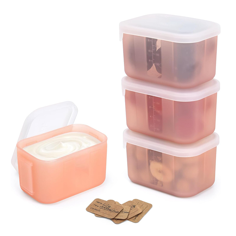 New 2026 Custom Meal Prep Silicone Jars With Lid, Custom Silicone Food Containers with Airtight Lids