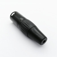 Microphone à tête CANNON noir à trois cœurs, tête CANNON XLR équilibrée, 3 cœurs, aiguille en cuivre mâle plaquée or