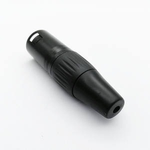 Micrófono de cabeza CANNON negro de tres núcleos, conector XLR balanceado, cabezal CANNON de 3 núcleos, aguja de cobre macho chapada en oro - Product Image 2