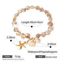 Collar de Moda con Cadena de Piedras Naturales y Dije de Concha de Perla para Mujer, Joyería Fina de Verano con Diseño Oceánico, Novedad
