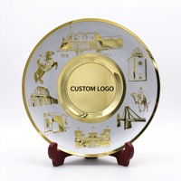 Plaques en alliage de zinc rondes personnalisées avec logo, bicolores, en relief, certificat commémoratif, souvenir, cadeau