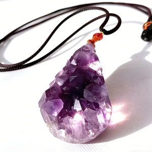 Kalung batu penyembuhan kristal alami dengan kuarsa mawar mentah liontin batu permata Amethyst kasar untuk penggunaan sehari-hari - Product Image 1