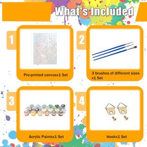 Kits de peinture par numéros de fleurs sauvages pour adultes, kit de peinture à l'huile sur toile DIY, décoration murale de haute qualité pour la maison, 16x20 pouces - Product Image 3