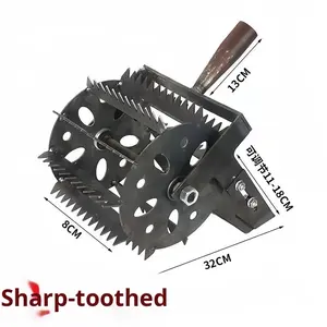 Bêche à main améliorée avec roue épaissie et élargie à bords dentelés pour un désherbage <span class=keywords><strong>efficace</strong></span> et un ameublissement du sol - Product Image 6