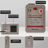 Convertisseur de tension ANLIXUN AC 220V vers AC 110V 500W, transformateur de voyage, régulateur abaisseur de tension pour utilisation d'appareils à l'étranger