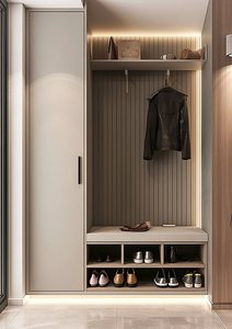 <span class=keywords><strong>Meuble</strong></span> à chaussures moderne sur mesure pour couloir, armoire de rangement peu encombrante pour entrée, <span class=keywords><strong>meuble</strong></span> de porche combiné avec compartiment à chaussures - Product Image 4