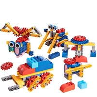 Kit de Robot STEM Éducatif Créatif DIY pour Enfants - Jouet Scientifique de Physique - Ensemble de Blocs de Construction Électriques - Engin de Construction en Plastique