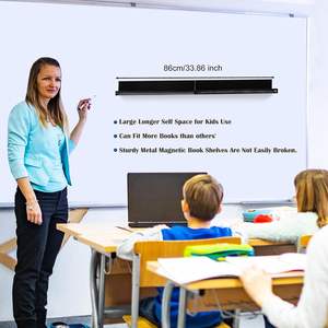 Kid Room Office Teacher Storage 17 pulgadas 2 Pack Estante de libros magnético flotante de metal para pizarra blanca Aula - Product Image 6